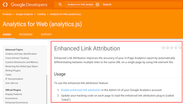 Enhanced Link Attribution by Analytics_for Web analytics.js Google Developers