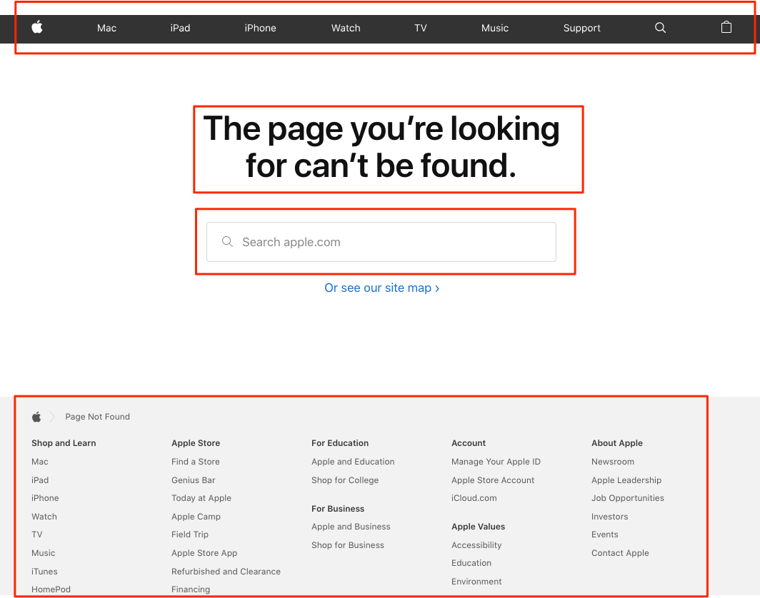 apple 404 page